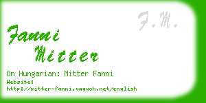 fanni mitter business card